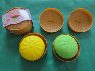 4" Stress Relief Squeeze Dumpling with basket