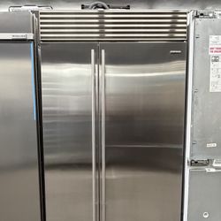 Sub Zero Stainless Steel Built In Side By Side 48” Wide Refrigerator 