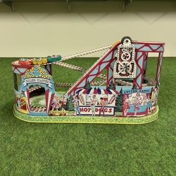 *Vintage Original Roller Coaster Wind-Up Drive Belt Tin Litho Toy, J. Chein Co. - “1960’s”