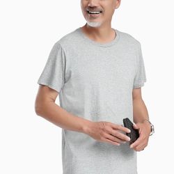 Summer cotton dad's short-sleeved T-shirt for men - lightweight, loose-fitting, suitable for middle-aged and elderly people - pure cotton old man's sh