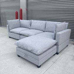 Brand New Cloud Sectional Couch With Storage Ottoman