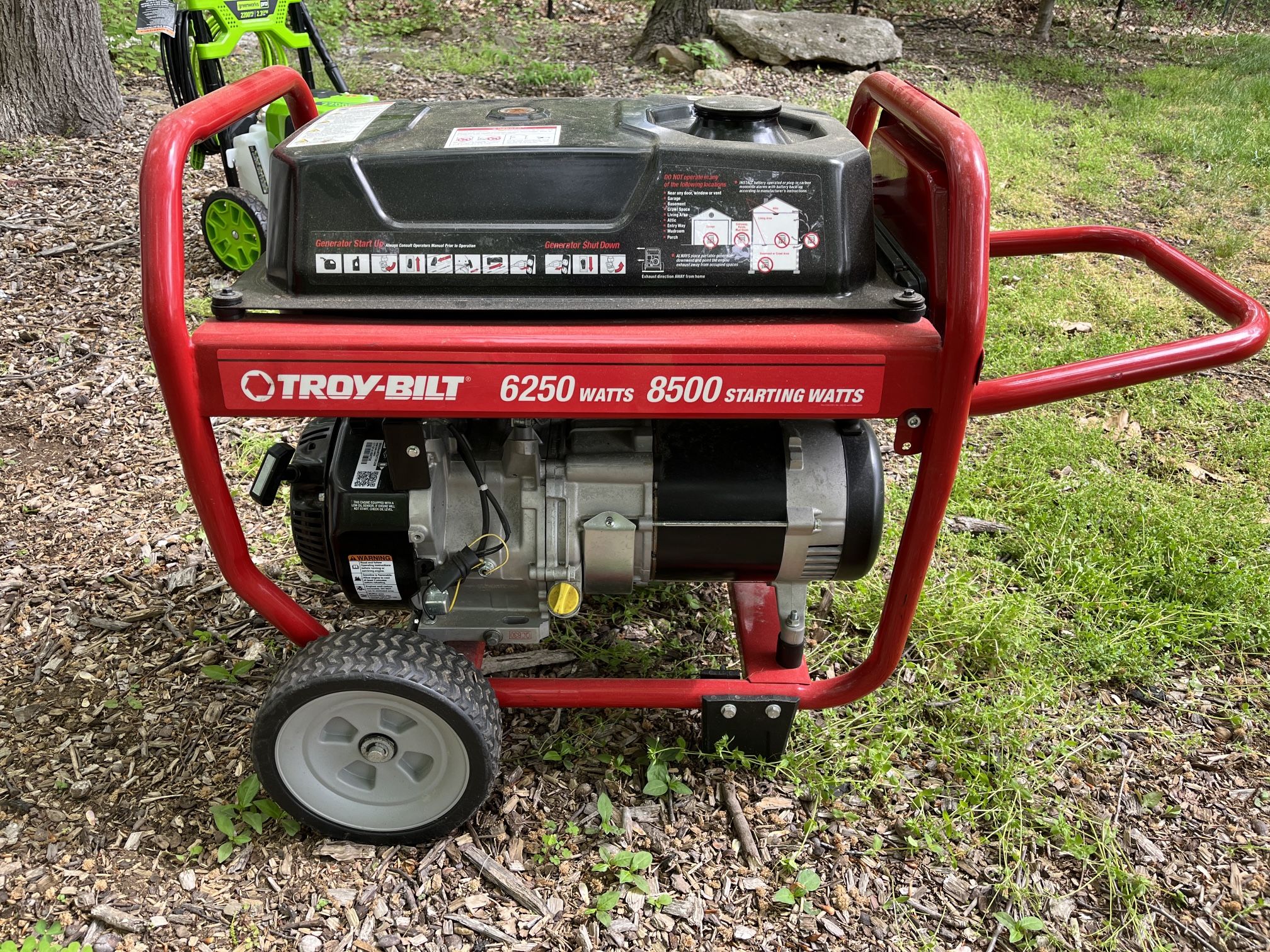 TroyBilt 6250 Watt Portable Generator with 50’ Power Cord for