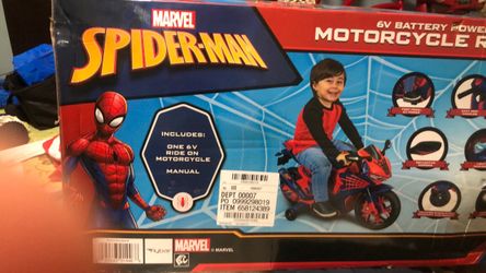 Spider-Man 6v battery powered motorcycle ride on