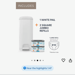 Diaper Genie Store * DG Select Pail Gift Set with 2 Jumbo Refill (810CT) US 1/CS