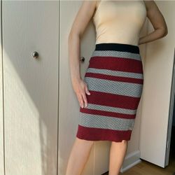 Chevron Pencil Skirt by ELLE