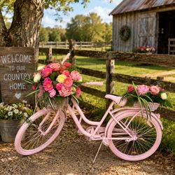 🌸 Pink Floral Bicycle – $175