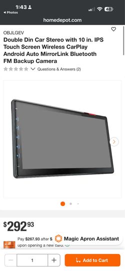 10in universal android carplay radio with back up camera