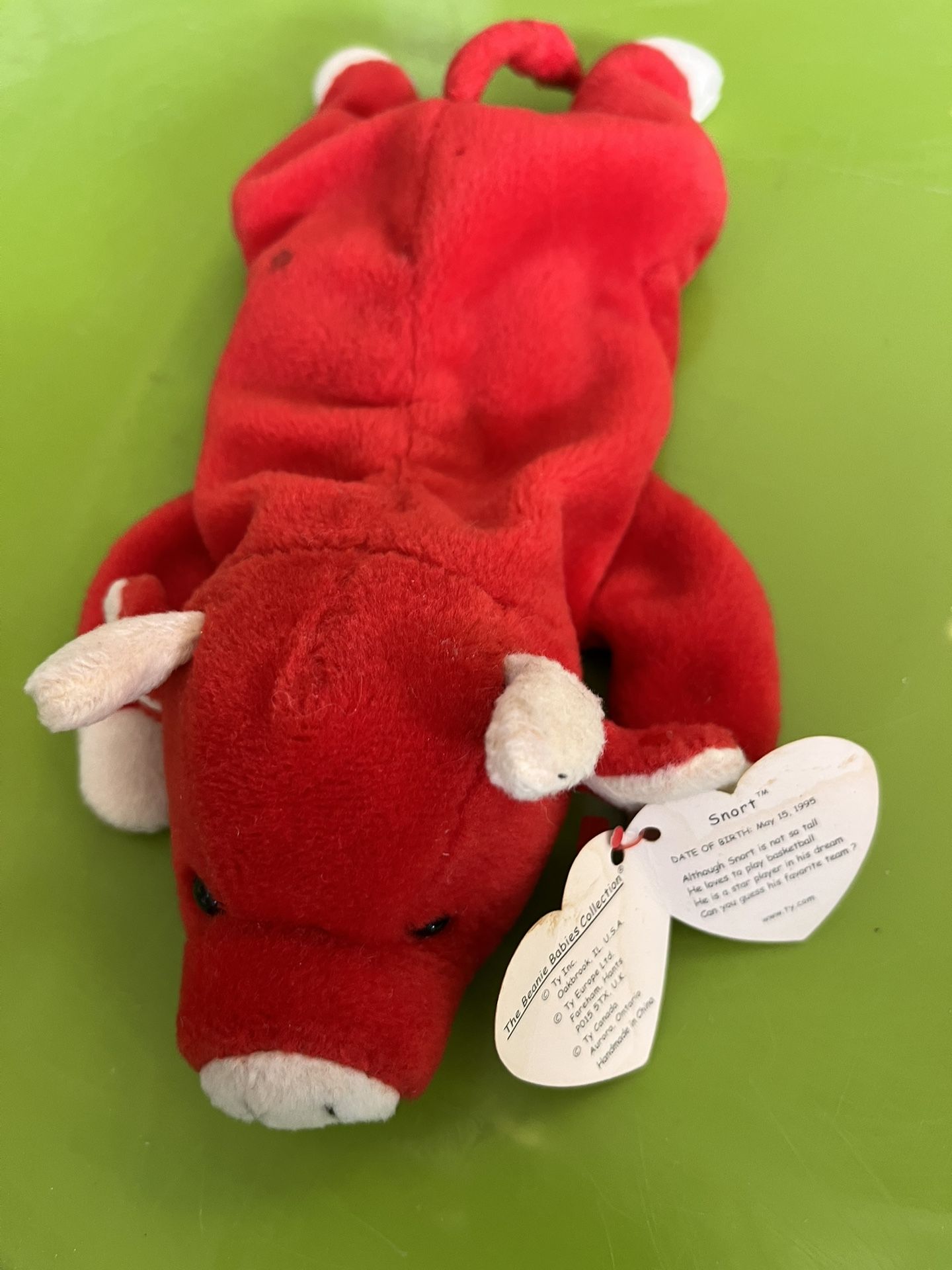 Ty Beanie Baby Snort Red Pig