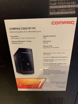 Compáq desktop 3GB 500 gb windows 7 cd dvd