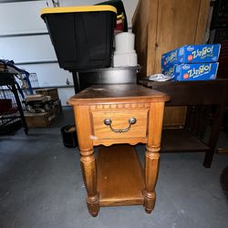 Solid Wood Nightstand / End Table with Drawer – $25