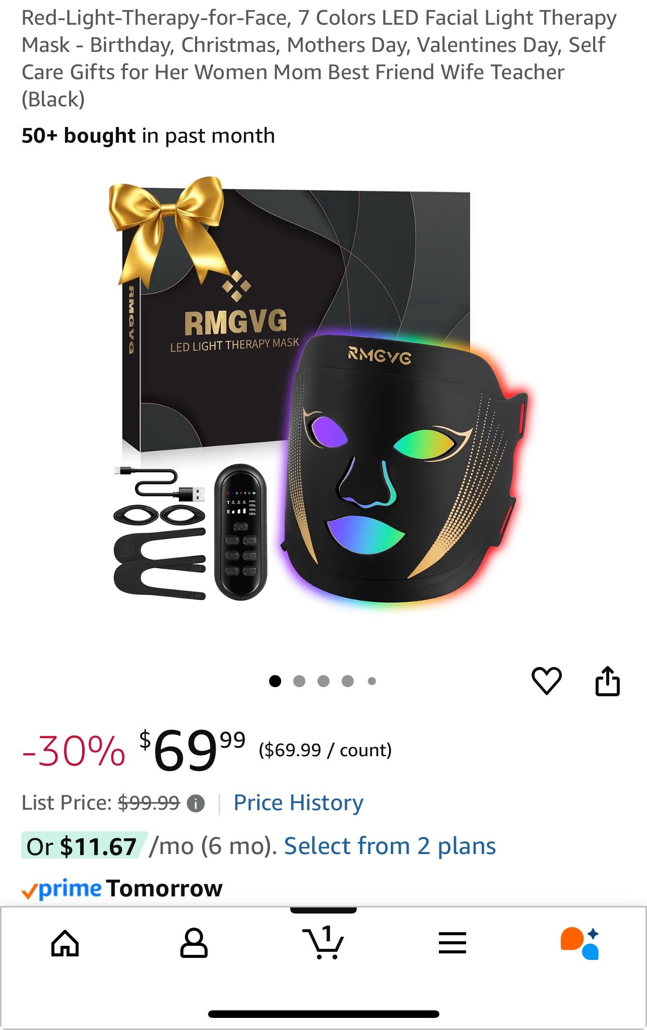 Red-Light-Therapy-for-Face, 7 Colors LED Facial Light Therapy Mask 