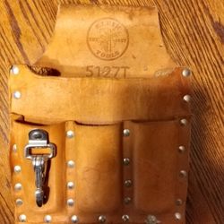 Klein Tools 5127T Leather 6‑Pocket Tool Pouch – New, Tunnel Loop- $30