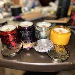 Embossed Candles Set Of Four