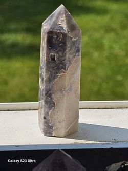 🌿 MOSS AGATE TOWER – 3” TALL, 67g – MYSTERIOUS ORIGIN, MAXIMUM VIBES – LOCAL PICKUP IN CLEVELAND ONLY 🌿