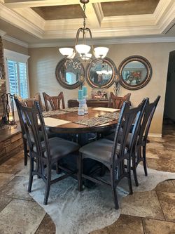 Dining table with 6 chairs and buffet set