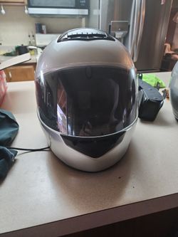 2 Motorcycle helmets.