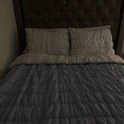 Head Board Gray with Diamonds 