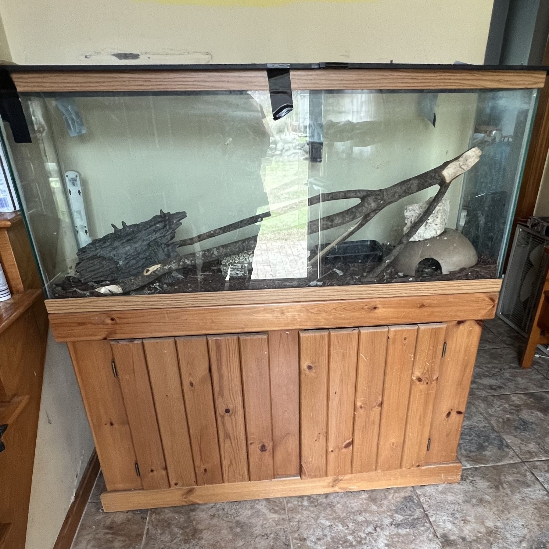 55 gallon fish tank with stand and accessories Cabinet, Aquarium Stand with Open Shelf, Wooden Fish Tank Accessories, Heavy Duty Metal Fish Tank Stand Suitable for Turtle Tank,850LBS Capacity Black Wood Grain Finish bracing) for wobble Aquarium Stand for Fish Tank: