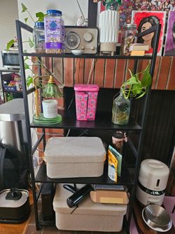 Black wood/metal bookshelf