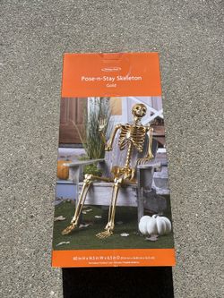 $50 Holiday Home Pose-n-Stay Skeleton in gold