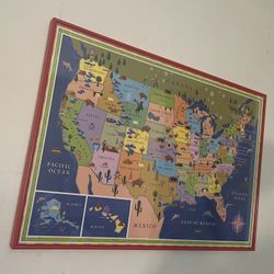 Kids United States Map Picture Frame