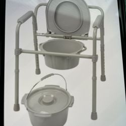 Drive Medical Steel Folding Bedside Commode gray - New In Box
