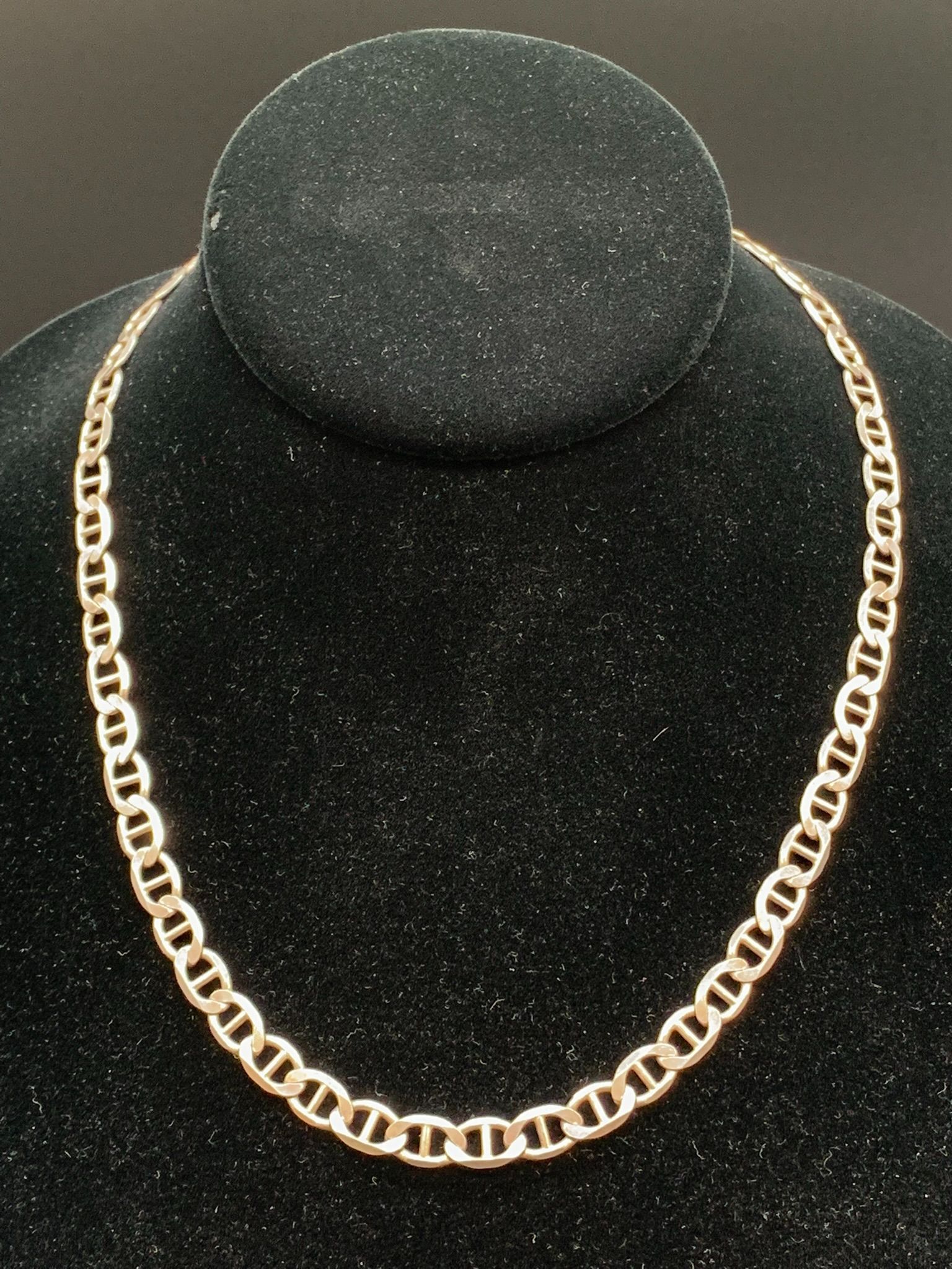 18" 5mm Silver Mariner link chain #21125