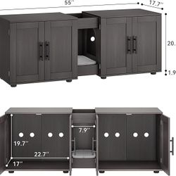 Dual Litter Box Cabinet Enclosure