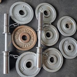 Olympic Size Weights And Dumbbell Bars 
