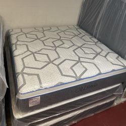 King Size Mattress Pillow Top 14” Inches Thick Excellent Comfort Also Available: Twin, Full And Queen New From Factory Delivery Available