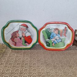 PAIR OF VINTAGE CHRISTMAS TINS