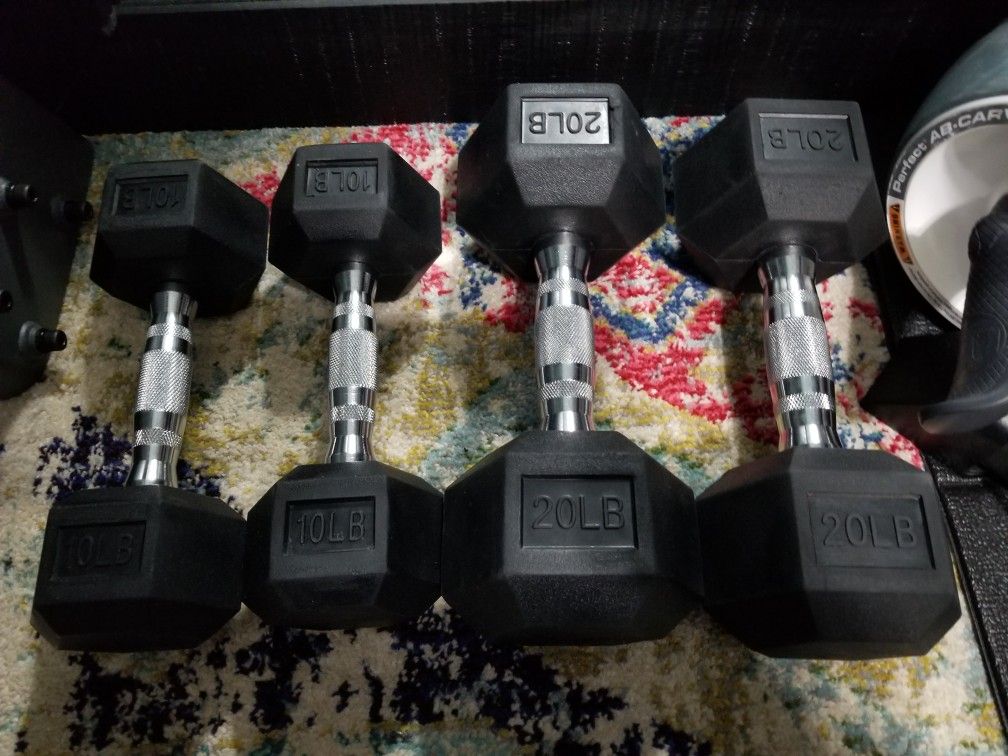 Dumbells 20 lbs -Pair $60 & 10 lbs -pair $35
