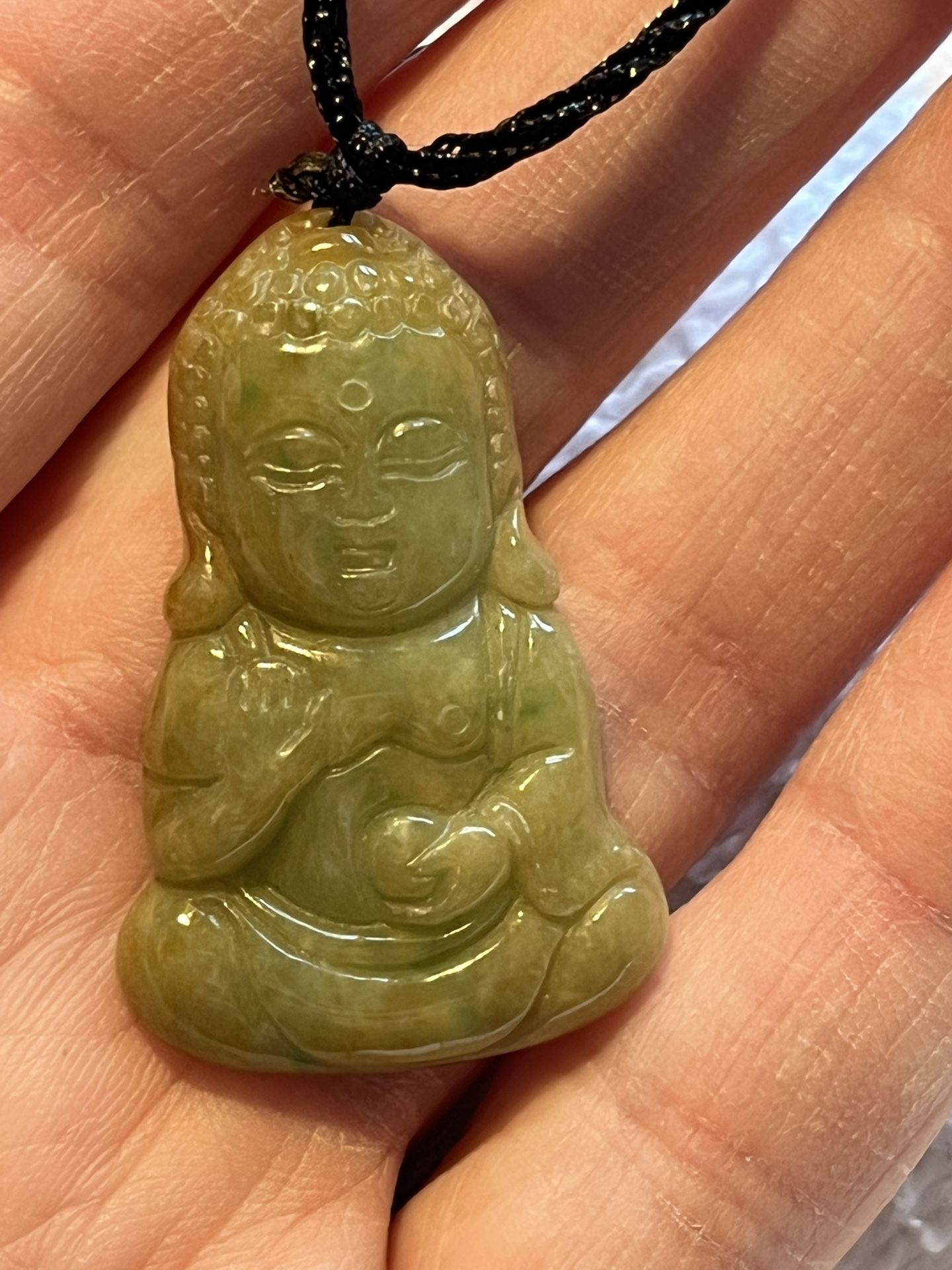 BUDDHA PENDANT Adjustable Cord NECKLACE 8.11g 0696