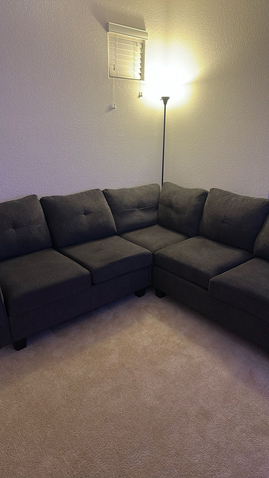 Grey Sectional Only Used For 1 Year $400