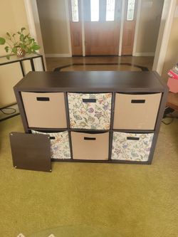 Black Cubby with 6 Boxes