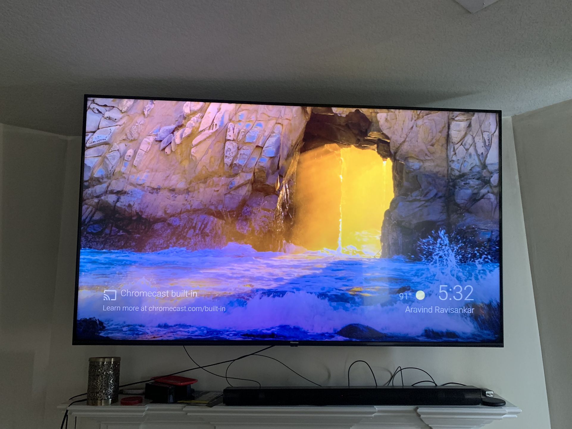 60 inch smart tv and sound bar and subwoofer