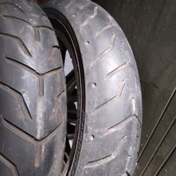 Dunlop Harley Davidson Rim Backtire And New Front Tire