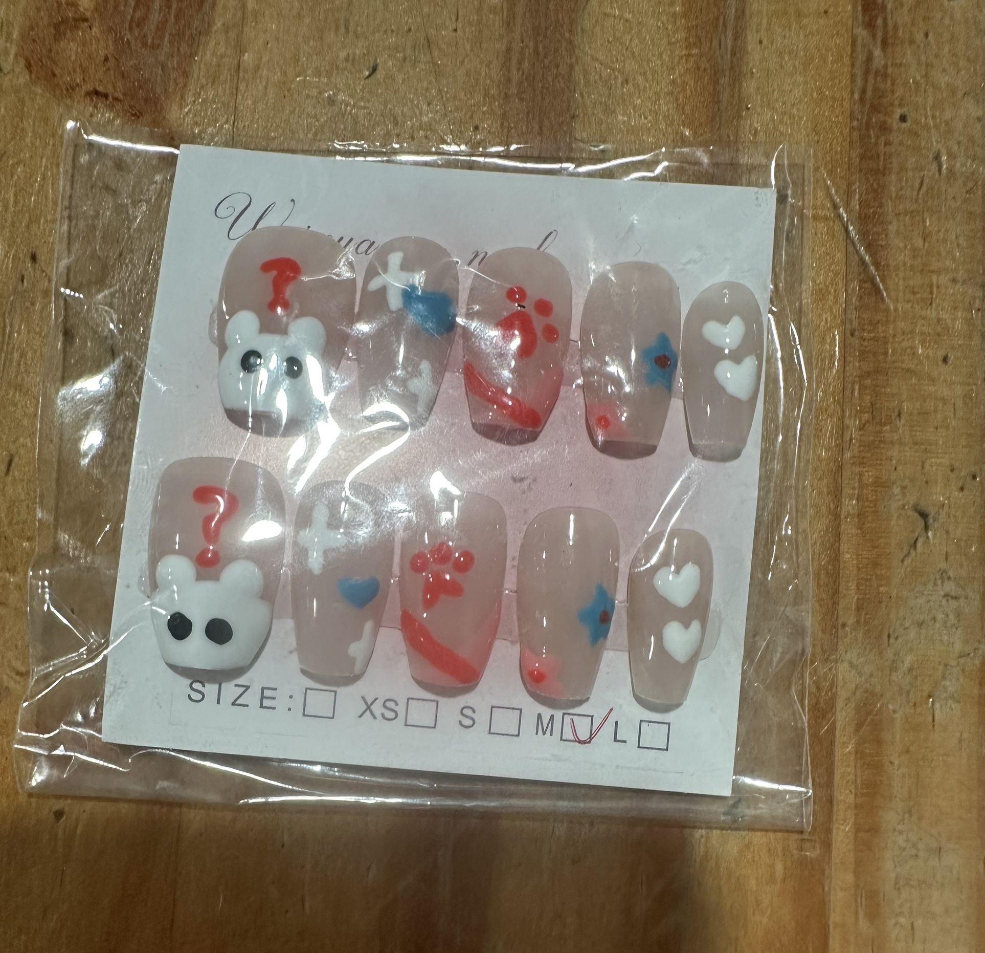 Medium size short length press on nails
