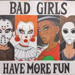 Original Bad Girls Hand Painting 