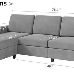 Reversible L shaped couch/ sofa