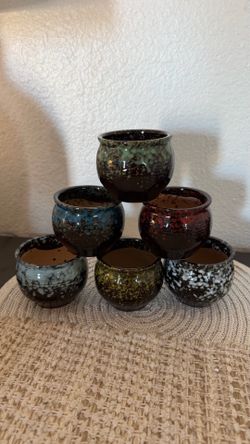 6 set ceramic Small Planters ✨new