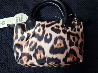 Leopard Print Handbag with Crossbody Strap