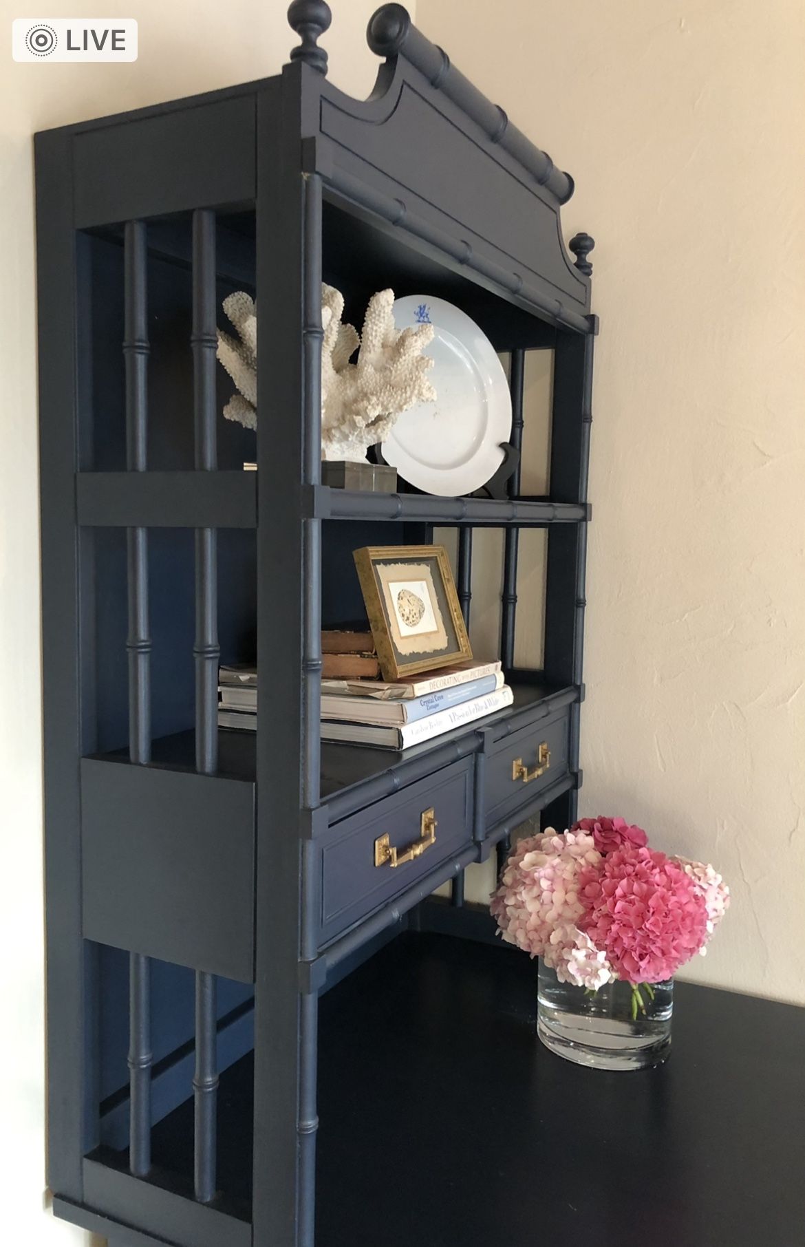 HENRY LINK BALI HAI FAUX BAMBOO CORNER DESK REFINISHED