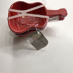 Dolly Parton Red Guitar Tidbit Bowls
