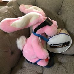 Vintage 1989 energizer plush bunny 21” w/drum, sunglasses & flip flops