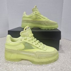Reebok Club C Cardi B High VIS Green Clear Lifestyle Sneakers Women's Sz 7 NIB 