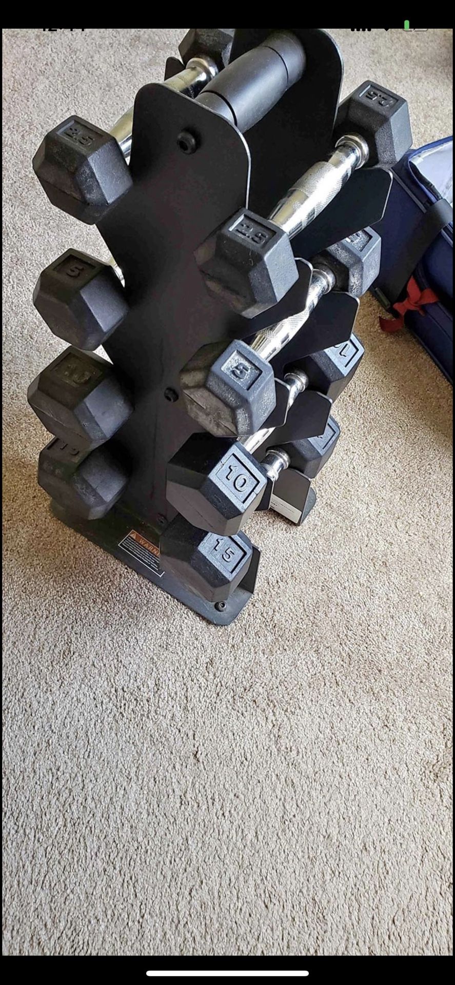 Dumbbell with rack