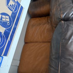 Leather couch and recliner