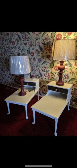 Two vintage end tables