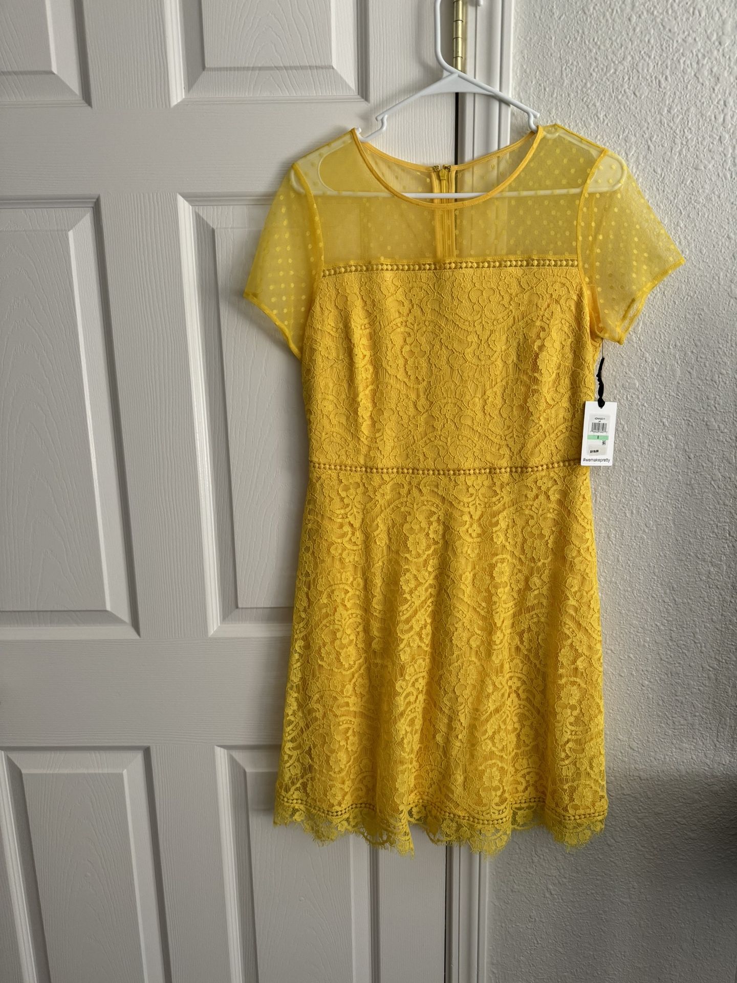 Kensie Women’s Lace Dress Yellow Size 8